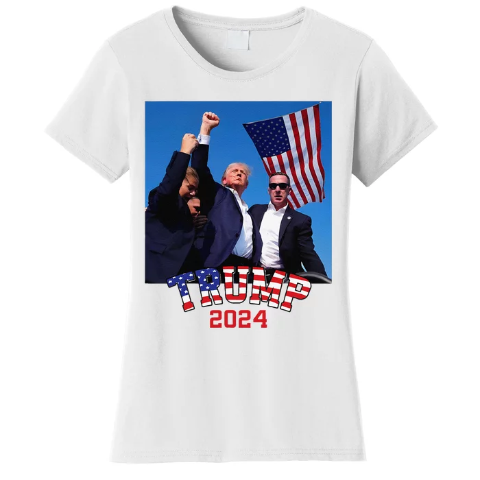 Trump 2024 HeLl Never Stop Fighting To Save America Women's T-Shirt