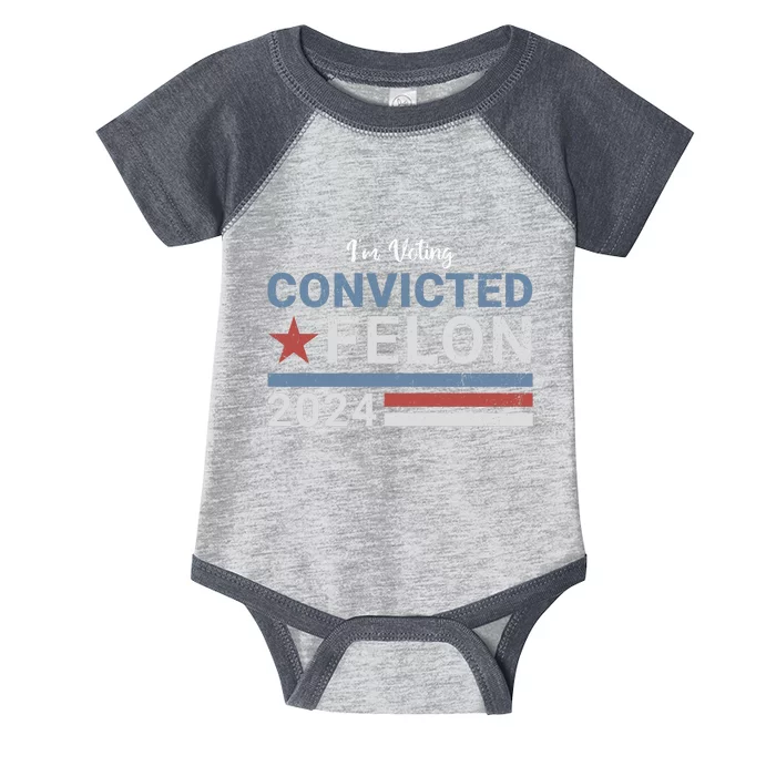 Trump 2024 Im Voting For The Convicted Felon Infant Baby Jersey Bodysuit