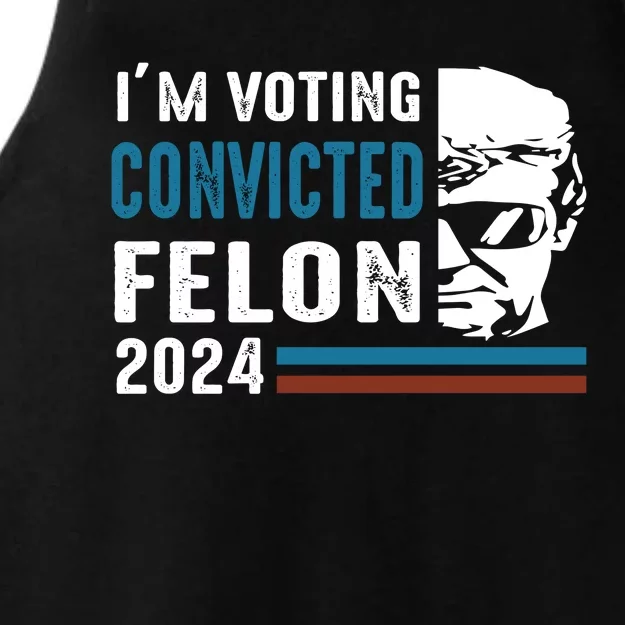 Trump 2024 Im Voting For The Convicted Felon Ladies Tri-Blend Wicking Tank