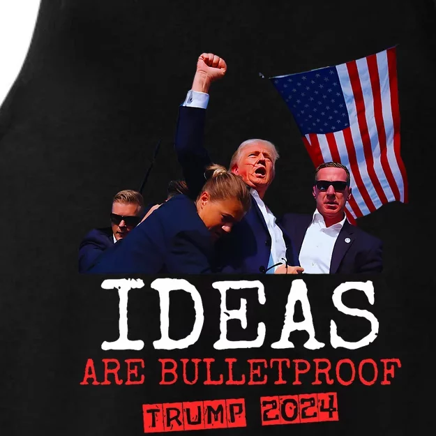 Trump 2024 Ideas Are Bulletproof Trump 2024 Ladies Tri-Blend Wicking Tank