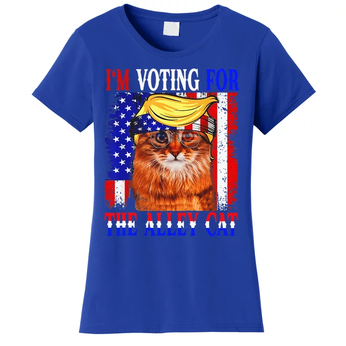 Trump 2024 IM Voting For The Alley Cat Republican Election Women's T-Shirt