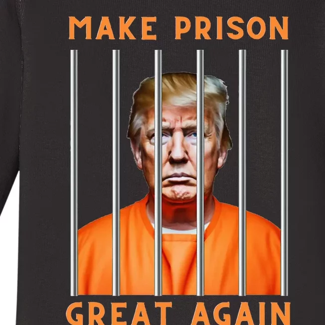 Trump 2024 In Prison Baby Long Sleeve Bodysuit