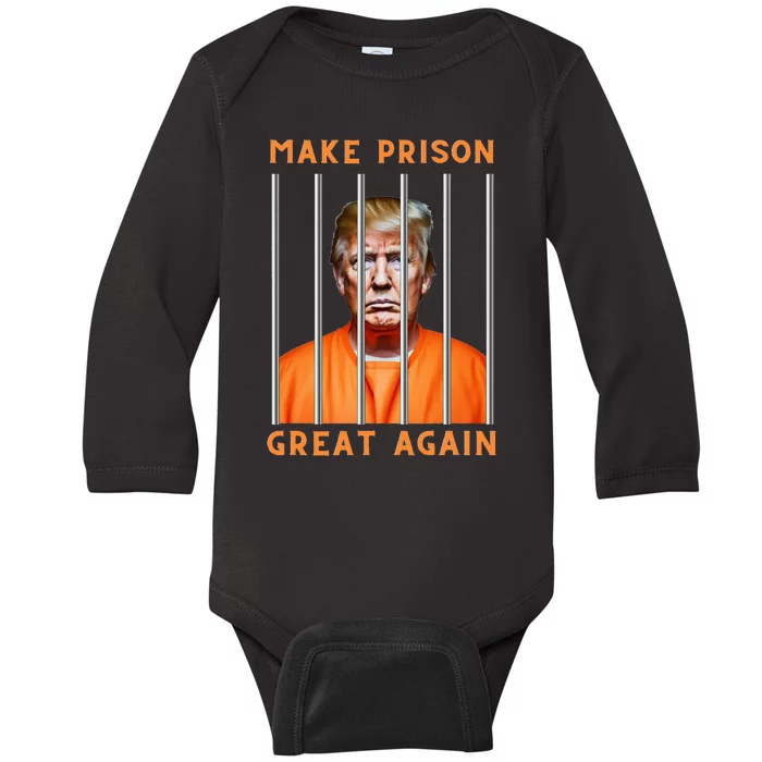 Trump 2024 In Prison Baby Long Sleeve Bodysuit