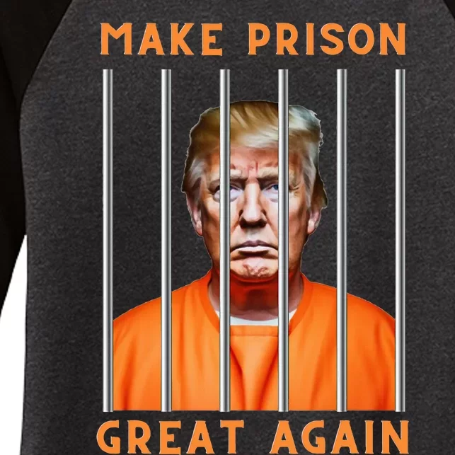 Trump 2024 In Prison Women's Tri-Blend 3/4-Sleeve Raglan Shirt