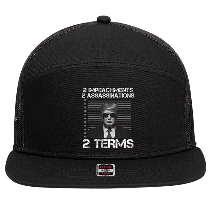 Trump 2 Impeachments 2 Assassinations 2 Terms 7 Panel Mesh Trucker Snapback Hat