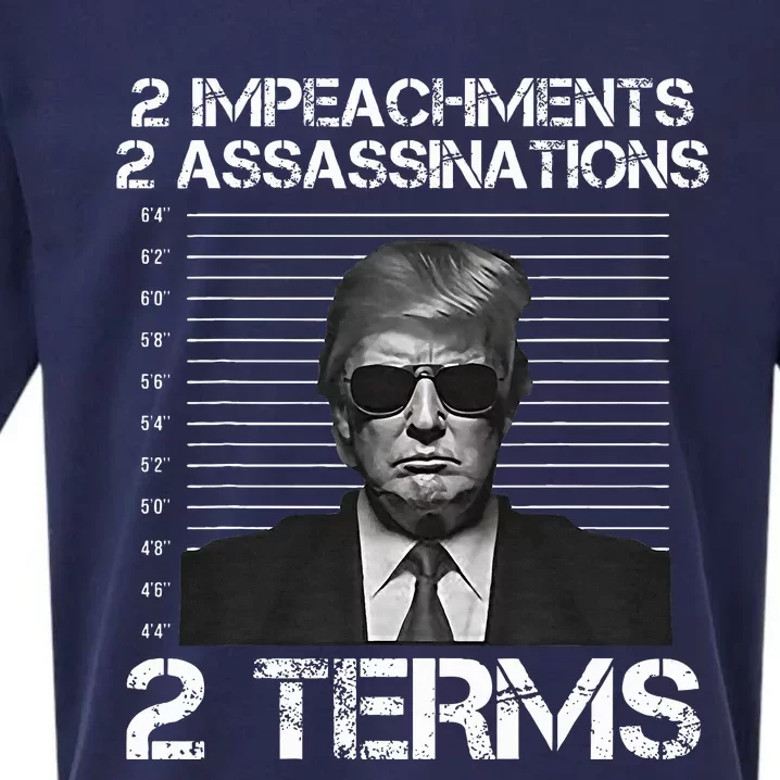 Trump 2 Impeachments 2 Assassinations 2 Terms Sueded Cloud Jersey T-Shirt