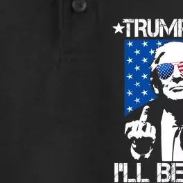 Trump 2024 Ill Be Back American Flag 4th Of July Dry Zone Grid Performance Polo