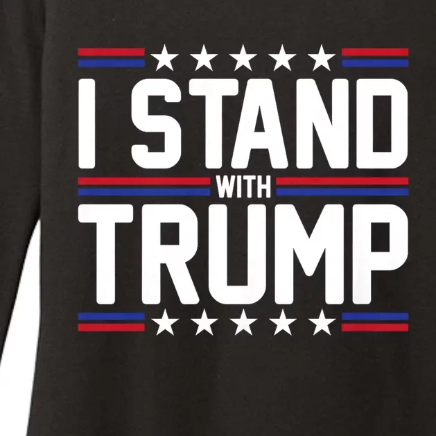 Trump 2024 I Stand With Trump American Flag Usa Trump Supporter Womens CVC Long Sleeve Shirt