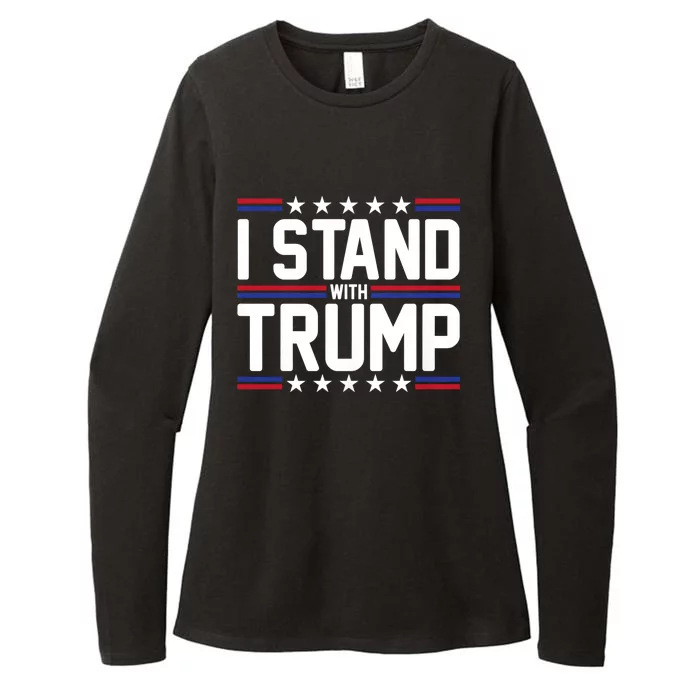 Trump 2024 I Stand With Trump American Flag Usa Trump Supporter Womens CVC Long Sleeve Shirt