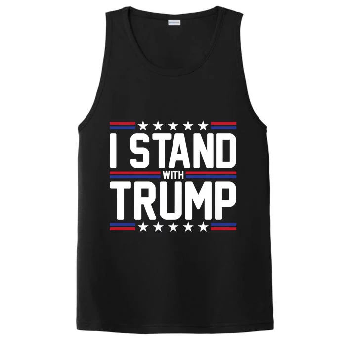 Trump 2024 I Stand With Trump American Flag Usa Trump Supporter Performance Tank