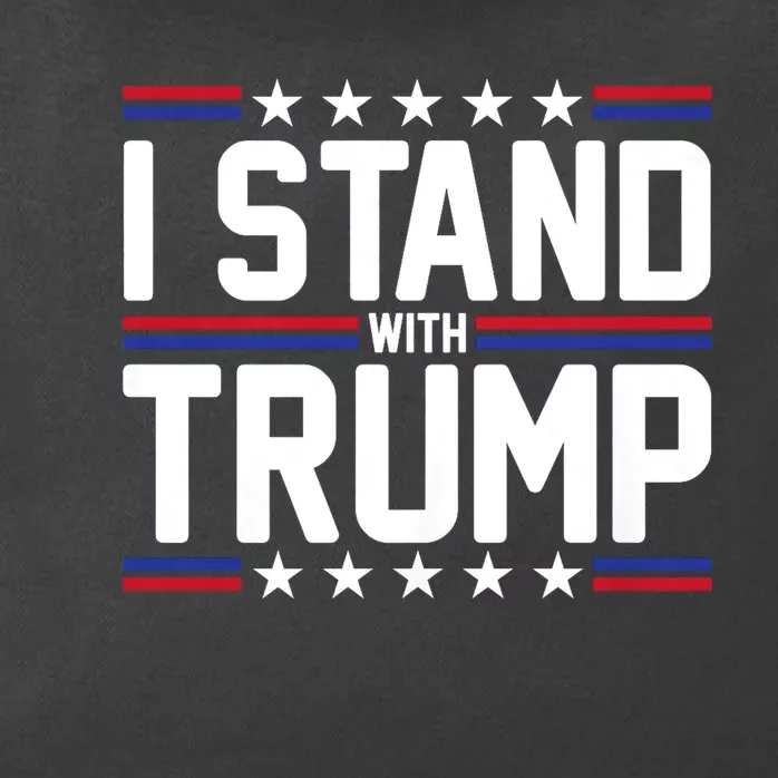 Trump 2024 I Stand With Trump American Flag Usa Trump Supporter Zip Tote Bag