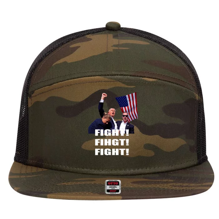 Trump 2024 I Fully Endorse President Trump Fight Fight Fight 7 Panel Mesh Trucker Snapback Hat