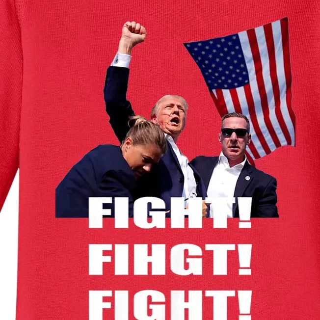 Trump 2024 I Fully Endorse President Trump Fight Fight Fight Baby Long Sleeve Bodysuit