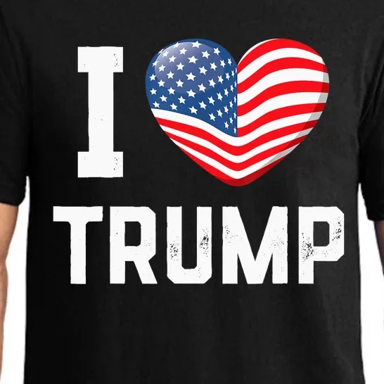 Trump 2024 I Love Trump America Heart Usa Love Donald Trump Pajama Set