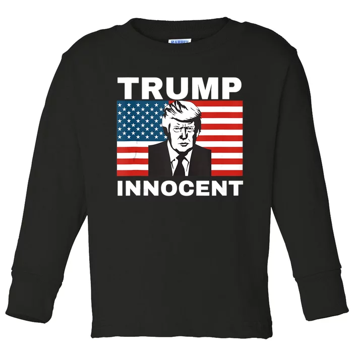 Trump 2024 Innocent TRUMP ProTrump AntiDemocrat Toddler Long Sleeve Shirt