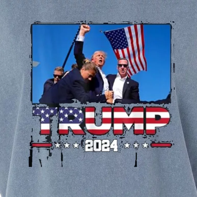 Trump 2024 ILl Never Stop Fighting For My Country Garment-Dyed Women's Muscle Tee