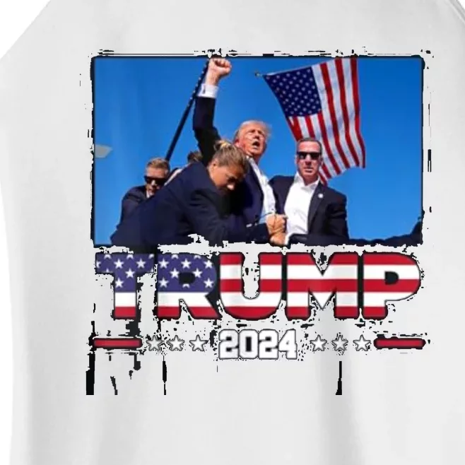 Trump 2024 ILl Never Stop Fighting For My Country Women’s Perfect Tri Rocker Tank