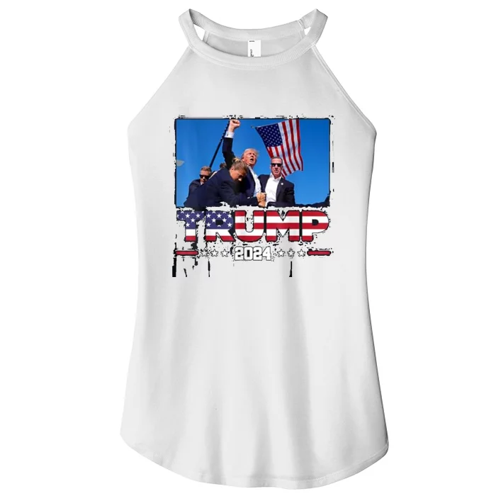 Trump 2024 ILl Never Stop Fighting For My Country Women’s Perfect Tri Rocker Tank