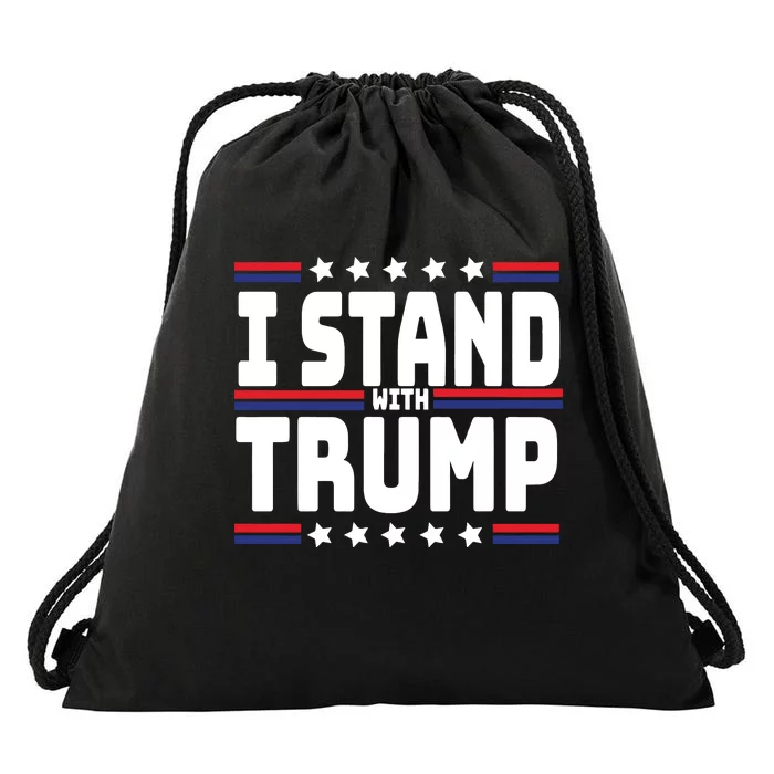 Trump 2024 I Stand With Trump Maga Support Trump President Election Drawstring Bag