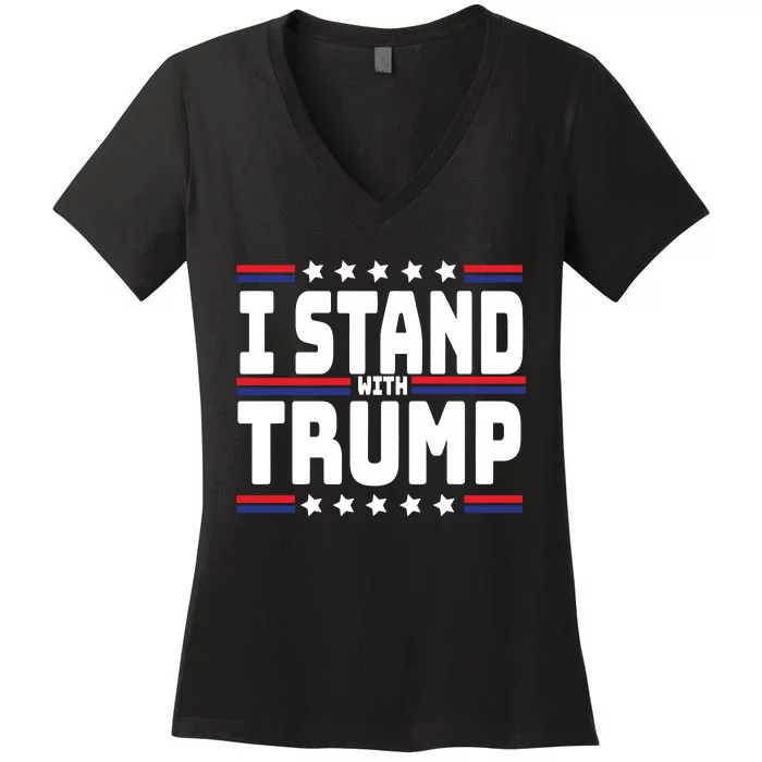 Trump 2024 I Stand With Trump Maga Support Trump President Election Women's V-Neck T-Shirt