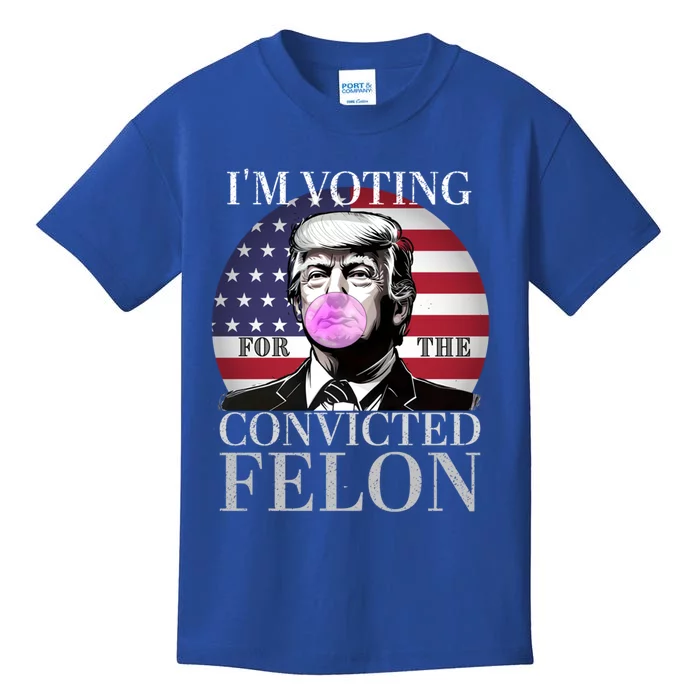 Trump 2024 IM Voting For The Convicted Felon Funny Gift Kids T-Shirt