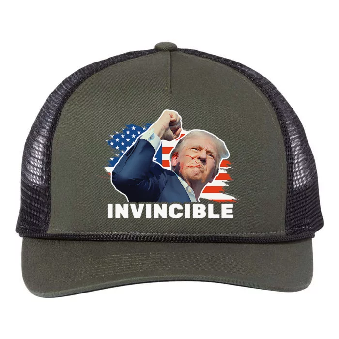 Trump 2024 Invincible Retro Rope Trucker Hat Cap