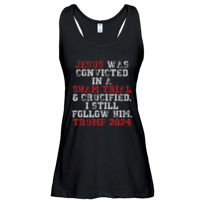 Trump 2024 Jesus Was Convicted Convict Felon President Ladies Essential Flowy Tank