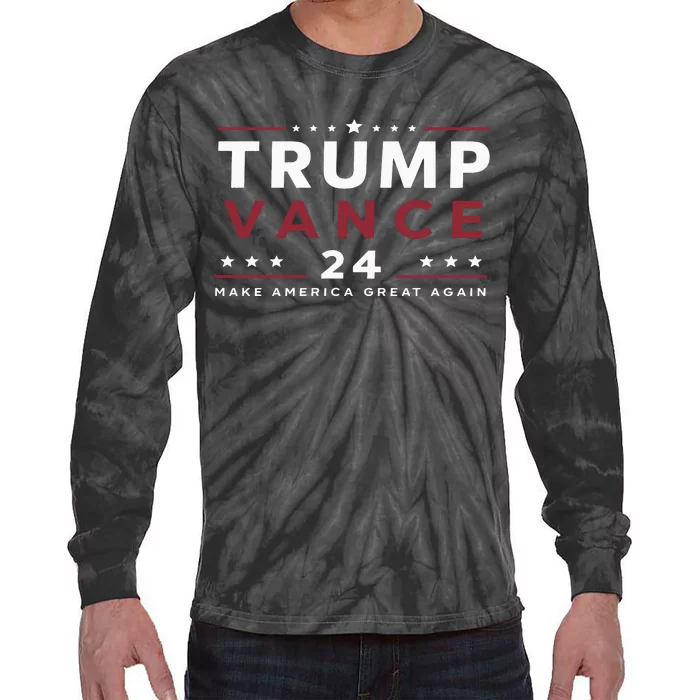 Trump 2024 Jd Vance Trump Vance 24 Tie-Dye Long Sleeve Shirt