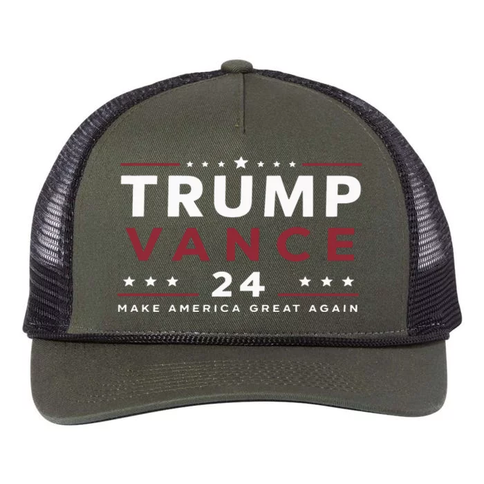 Trump 2024 Jd Vance Trump Vance 24 Retro Rope Trucker Hat Cap