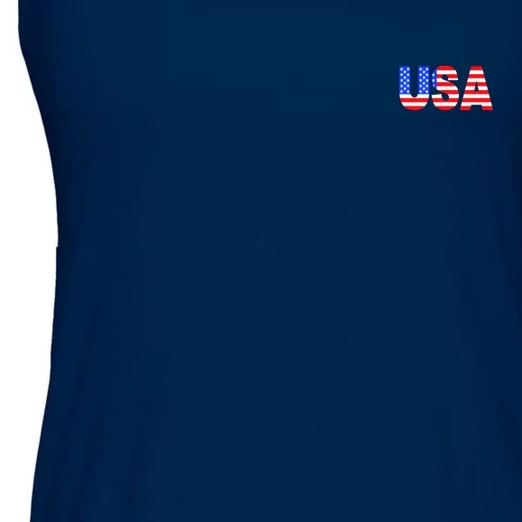 Trump 24 Jersey Style Front Pocket Logo and Back Ladies Essential Flowy Tank