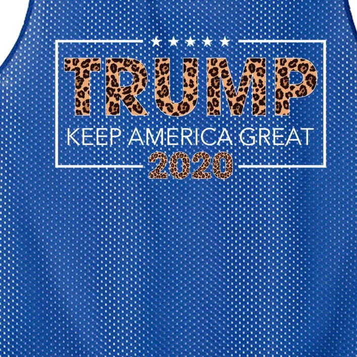 Trump 2020 Keep America Great Leopard Print Gift Gift Mesh Reversible Basketball Jersey Tank