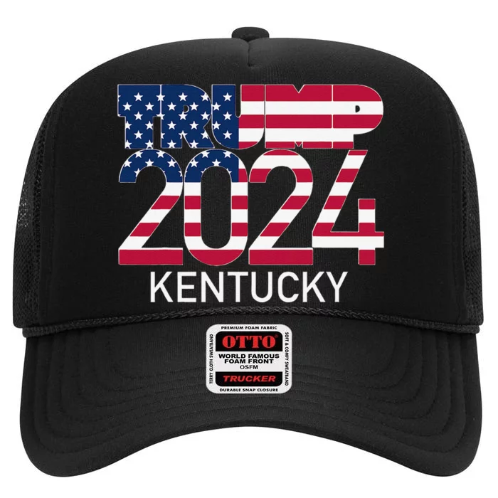 Trump 2024 Kentucky High Crown Mesh Trucker Hat