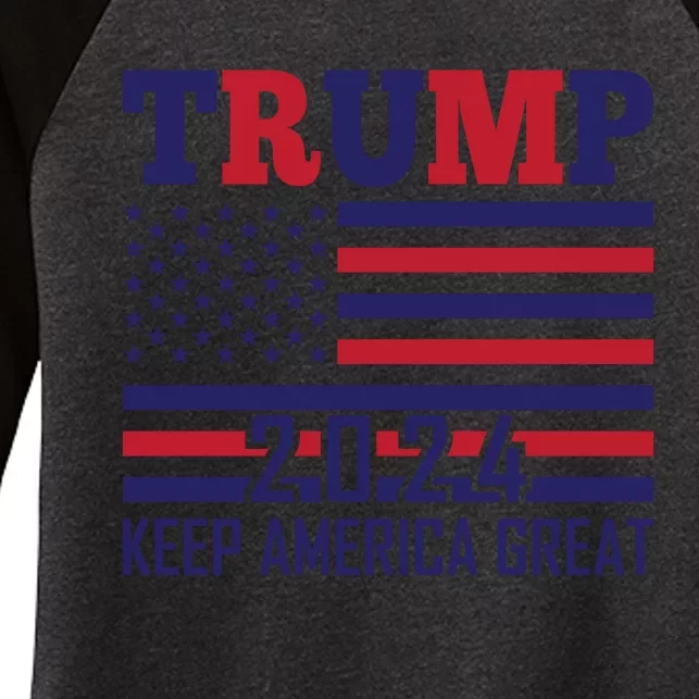 Trump 2024 Keep America Great Women's Tri-Blend 3/4-Sleeve Raglan Shirt