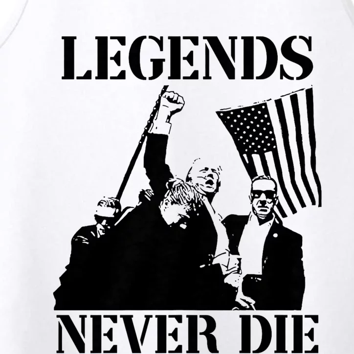 Trump 2024 Legends Never Die Trump 2024 Pennsylvania Rally Patriot Performance Tank