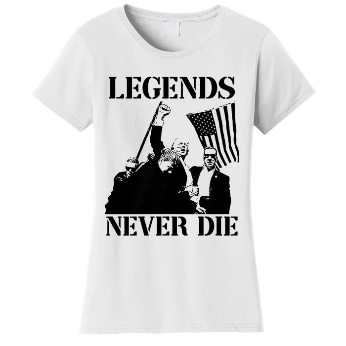 Trump 2024 Legends Never Die Trump 2024 Pennsylvania Rally Patriot Women's T-Shirt