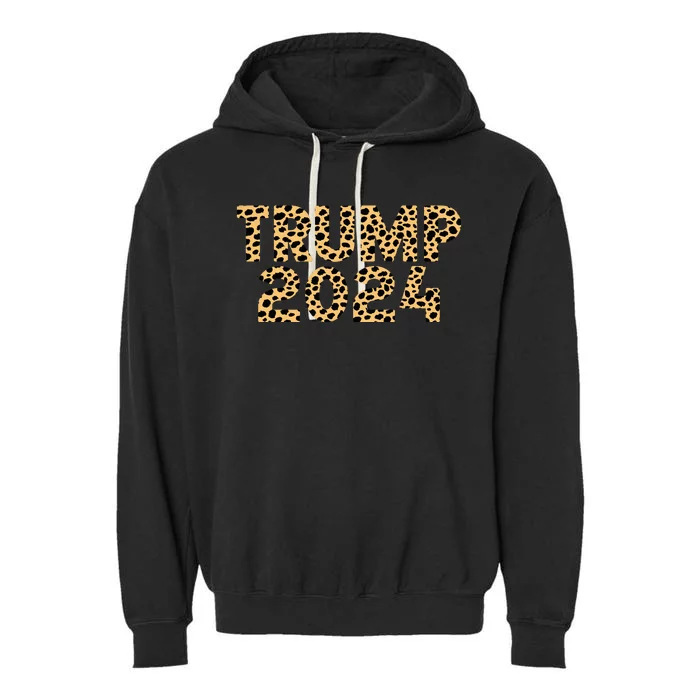 Trump 2024 Leopard Design Garment-Dyed Fleece Hoodie