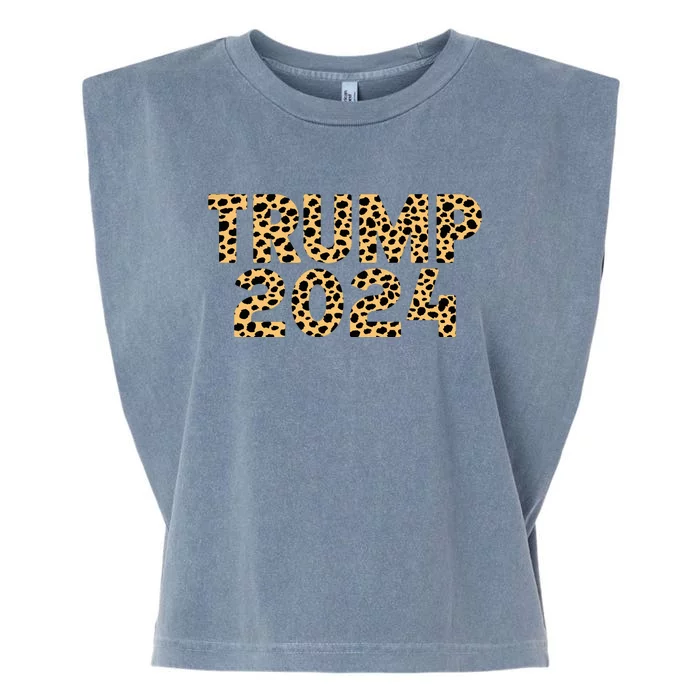 Trump 2024 Leopard Design Garment-Dyed Women's Muscle Tee