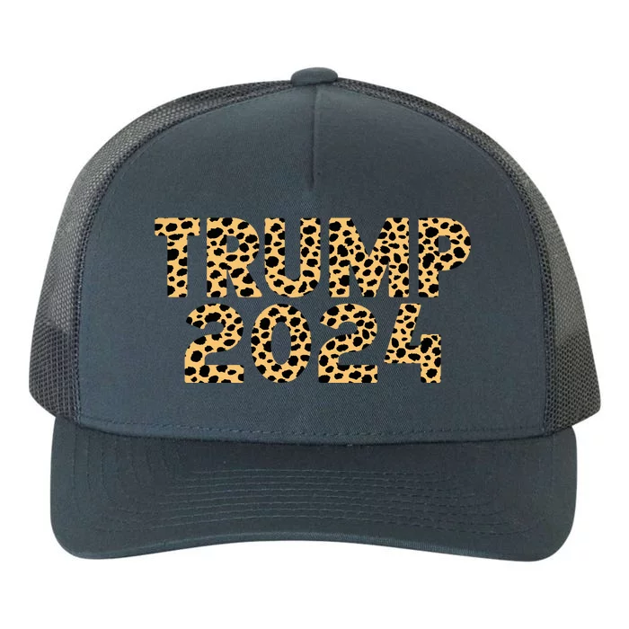 Trump 2024 Leopard Design Yupoong Adult 5-Panel Trucker Hat