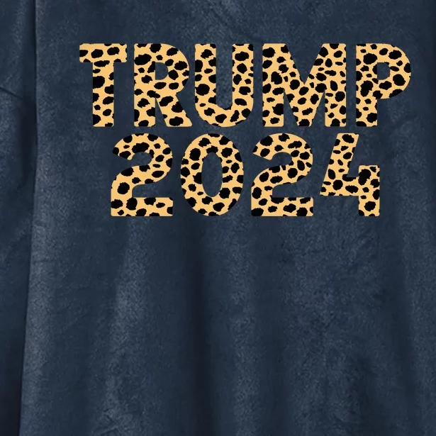 Trump 2024 Leopard Design Hooded Wearable Blanket