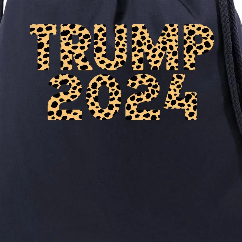 Trump 2024 Leopard Design Drawstring Bag