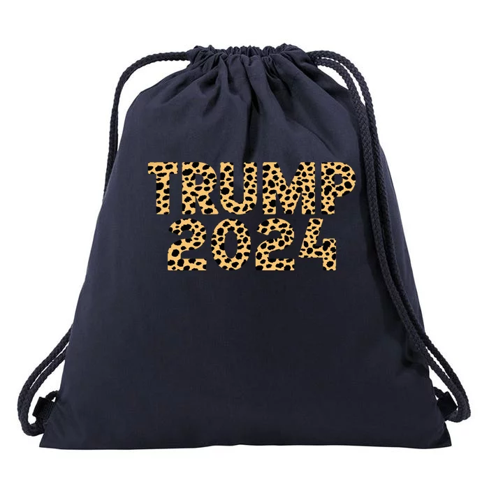 Trump 2024 Leopard Design Drawstring Bag