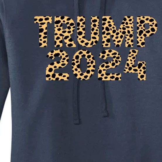 Trump 2024 Leopard Design Women's Pullover Hoodie