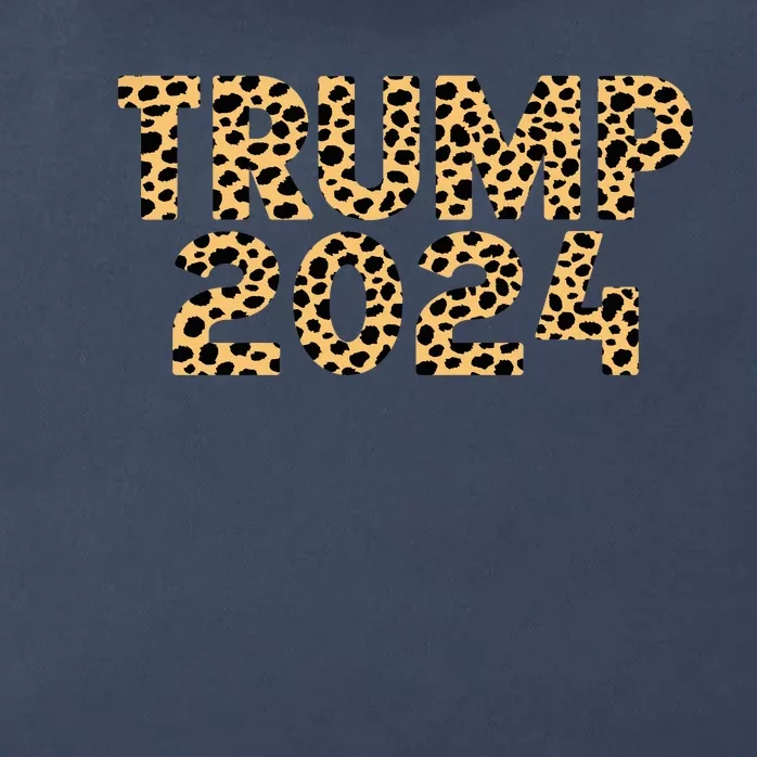 Trump 2024 Leopard Design Zip Tote Bag