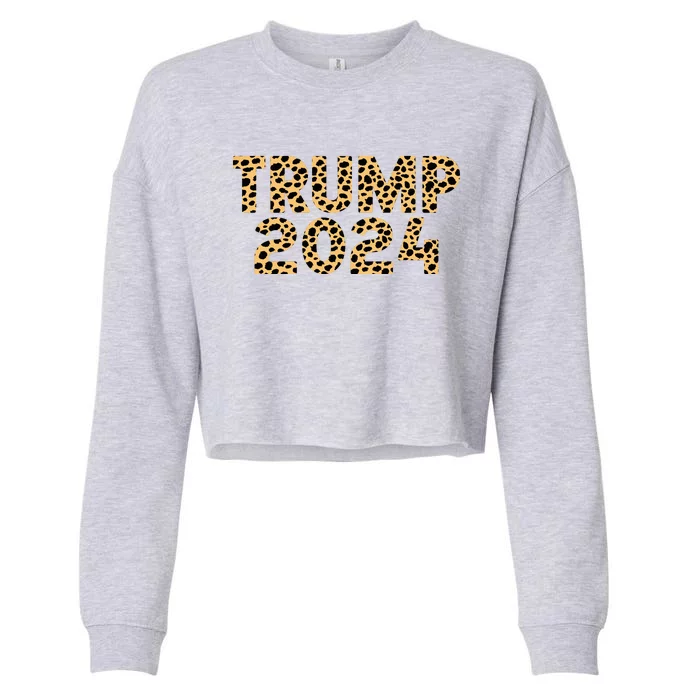 Trump 2024 Leopard Design Cropped Pullover Crew