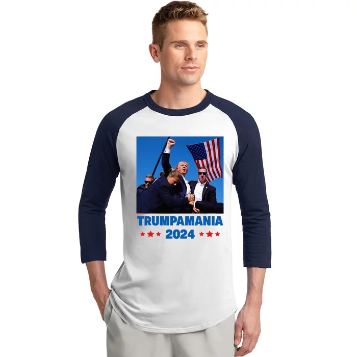 Trumpamania 2024 Let Trumpamania Run Way Brother Baseball Sleeve Shirt