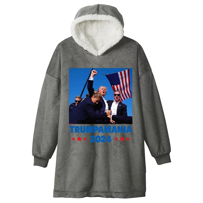 Trumpamania 2024 Let Trumpamania Run Way Brother Hooded Wearable Blanket