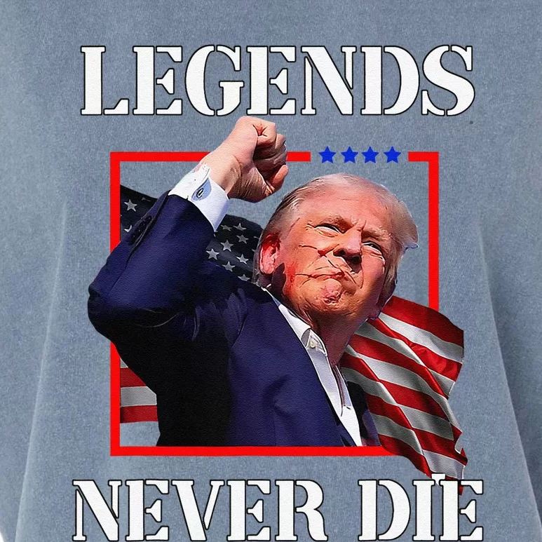 Trump 2024 Legends Never Die Fight Trump Fist Pump Shot Garment-Dyed Women's Muscle Tee