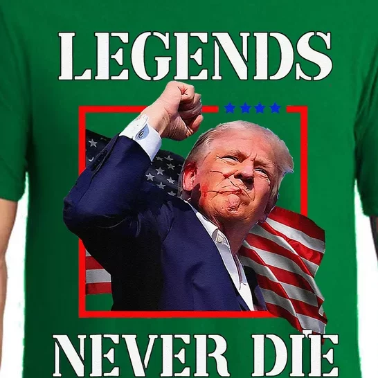 Trump 2024 Legends Never Die Fight Trump Fist Pump Shot Pajama Set