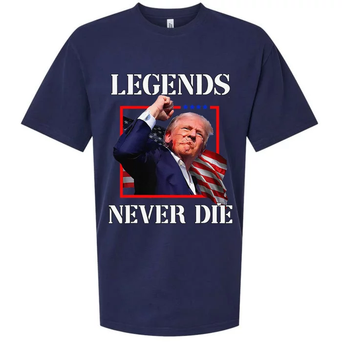 Trump 2024 Legends Never Die Fight Trump Fist Pump Shot Sueded Cloud Jersey T-Shirt