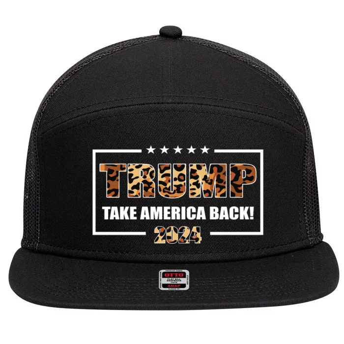 Trump 2024 Leopard | Take America Back 7 Panel Mesh Trucker Snapback Hat